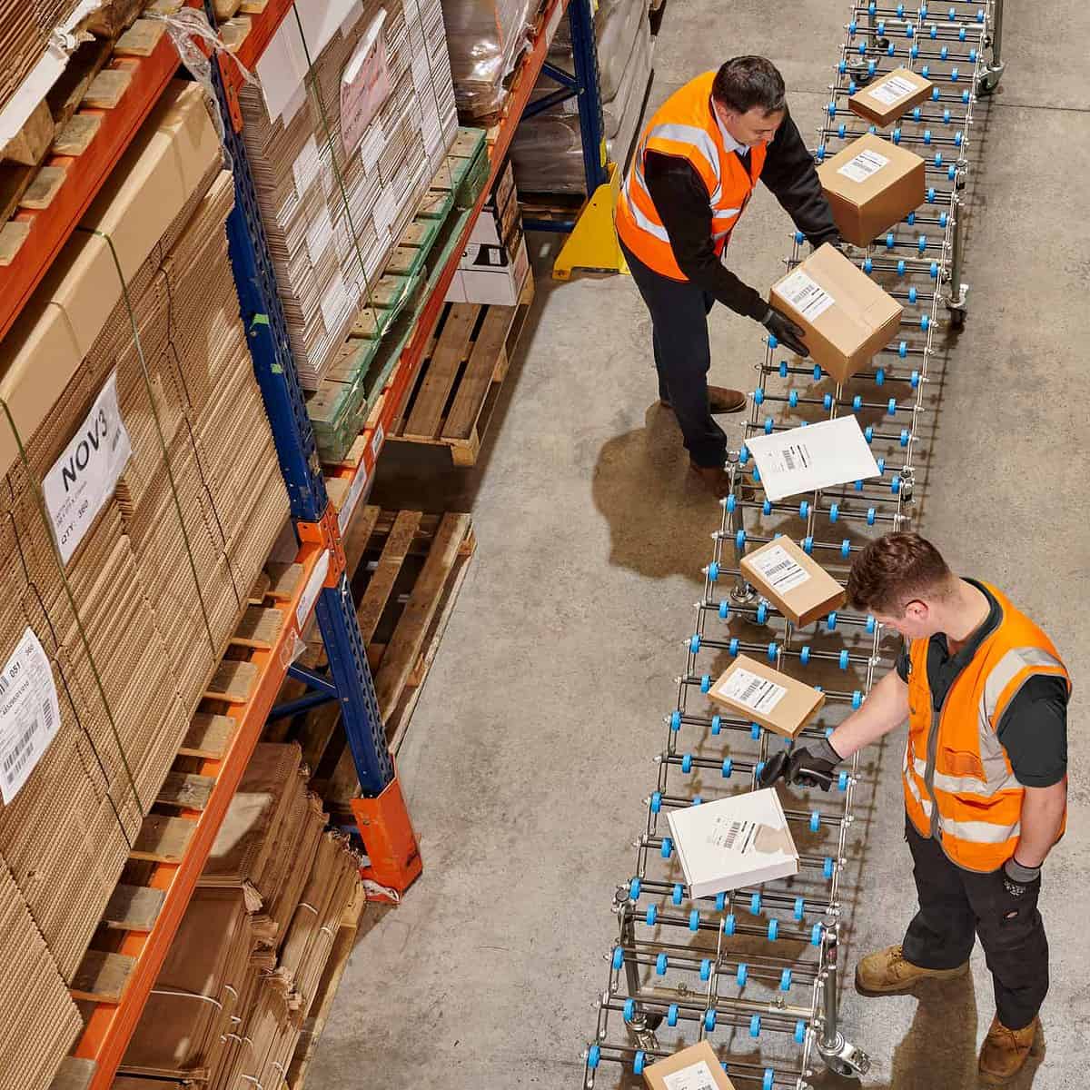 conveyor belt from above
