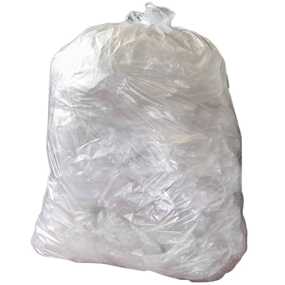 100 X Clear Refuse Sacks 140G Large Bin Liners Rubbish Waste Recycling Bags  90L