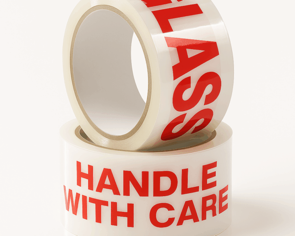 Glass Handle with Care Tape