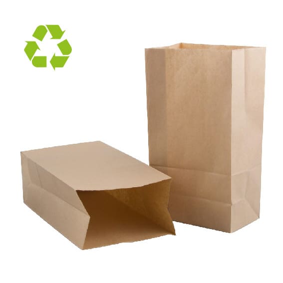 Kraft Paper Bag 210mm x 315mm x 485mm - 14lb Block Bottom