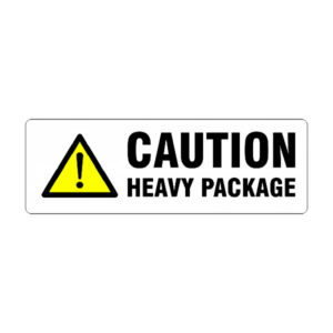 Labels Ptd Caution Heavy Package 148mm x 50mm 500/Rl
