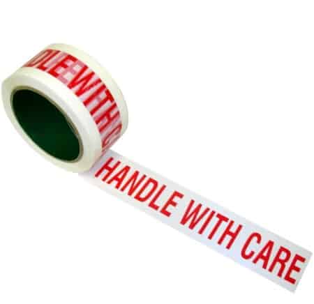 Tape 48mm x 66m - HANDLE WITH CARE - Red/White