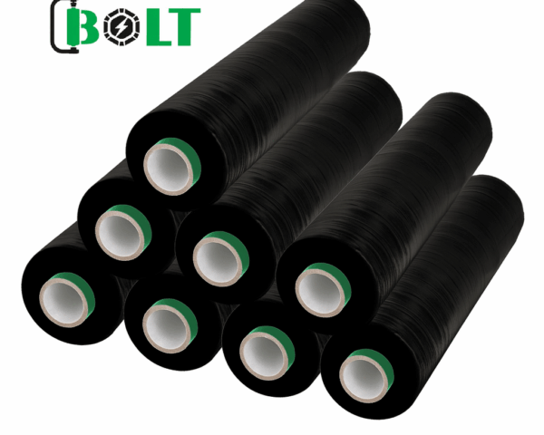 BOLT® Hand Pallet Wrap Pre 400mm x 800m Black - 5Mu