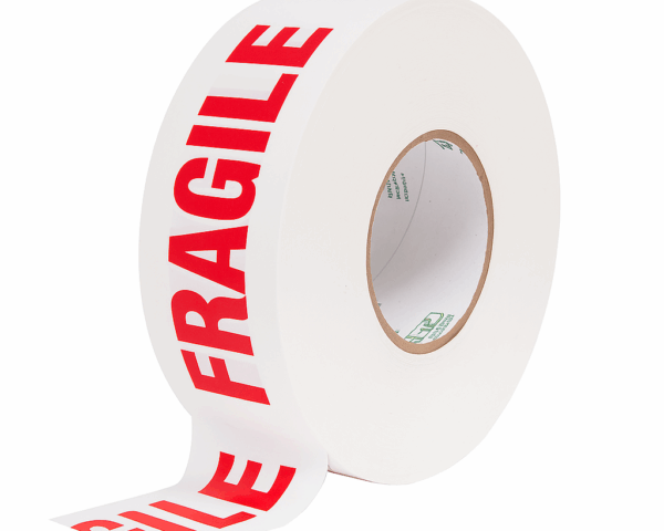 Tape 48mm x 990m - Machine Length - White Fragile - Hot Melt