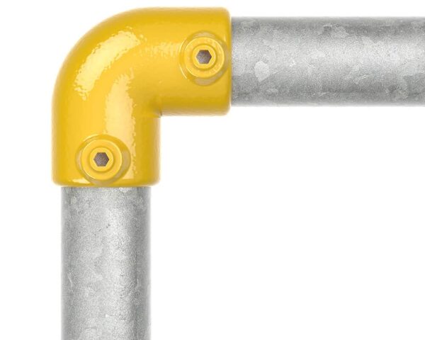 90 Degree Elbow For 48.3mm Tube - Yellow Powder Coated