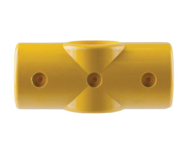GRP Barrier System 90 degree Mid Rail Cross Yellow