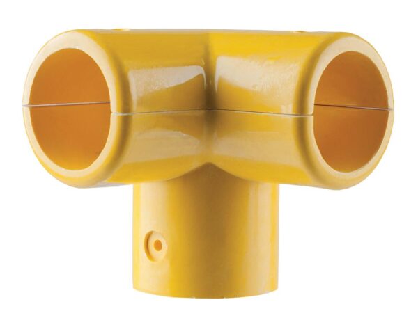 GRP Barrier System Top Rail Corner Yellow
