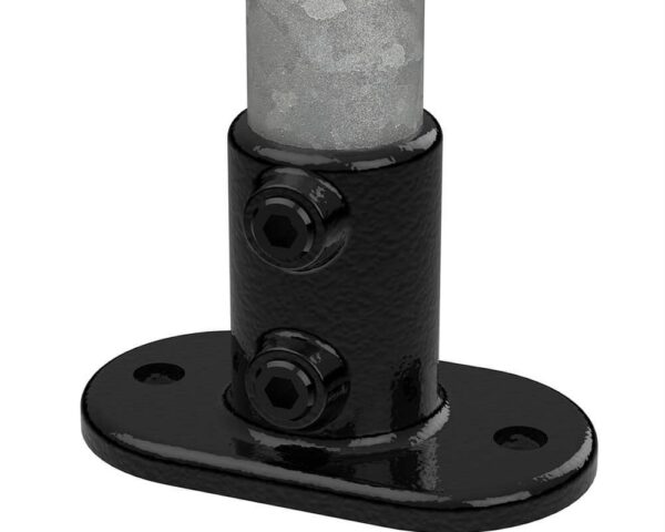 Railing Base Flange - Black Powder Coated