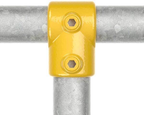 Short Tee For 48.3mm Tube - Yellow Powder Coated