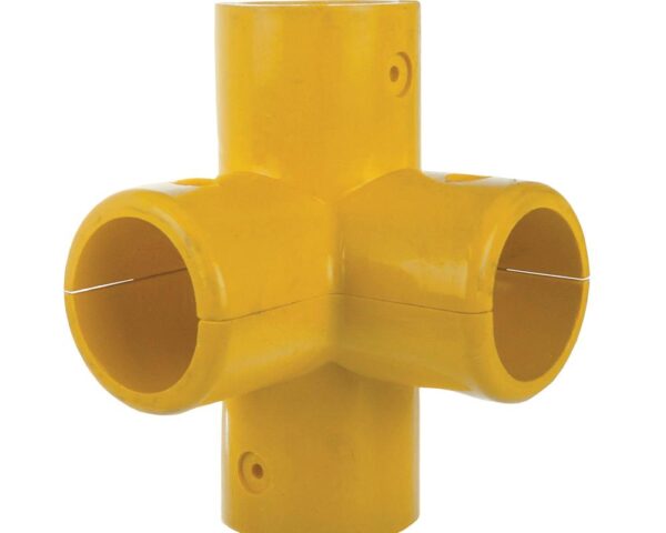 GRP Barrier System Mid Rail Corner Yellow GRP